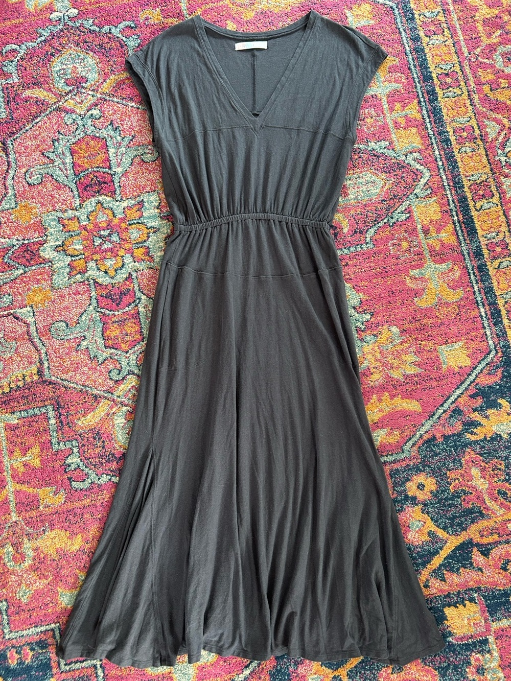 Free People | Women’s Charcoal Grey FP Beach Vneck Cap Sleeve Marlow Maxi Dress - Picture 3 of 16